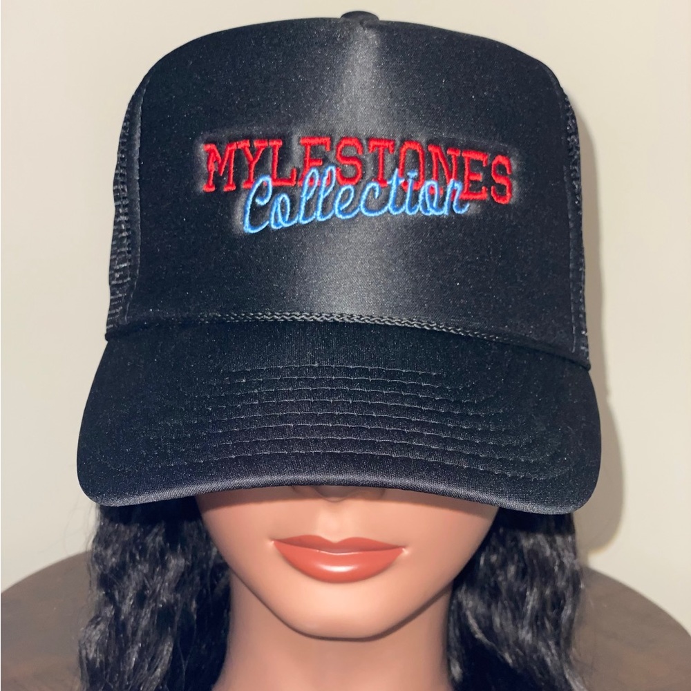 Black Mesh Cap with snap adjustment